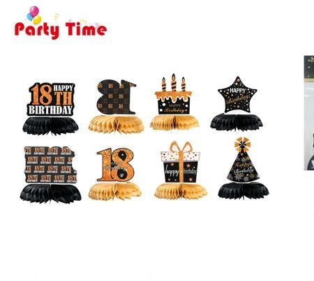 Happy Birthday feestaccessoire goud/zwart 1 stuk