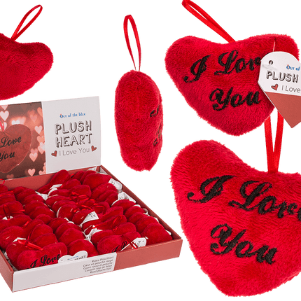 Rood pluche hart ‘I love you’ – ca. 10 cm