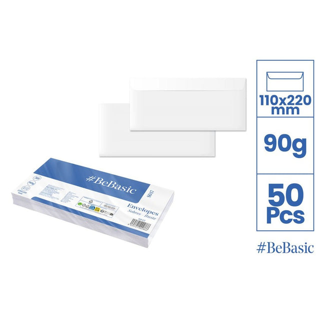 BEBASIC Enveloppen 220x110 mm Set van 50