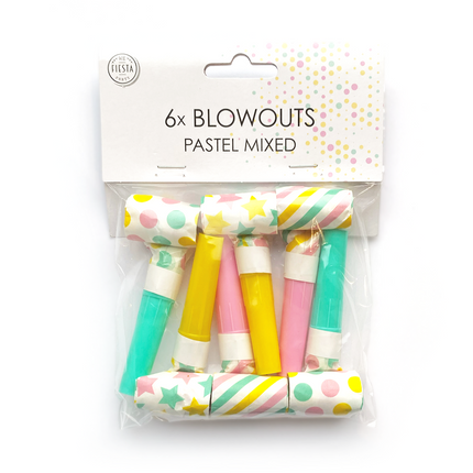 6 blow-outs pastelkleuren