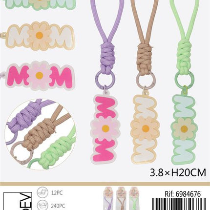 Moederdag sleutelhanger 3,8x20 cm – assorti