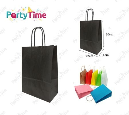 Zwarte cadeauzak 26 x 22 x 11 cm