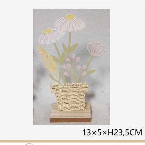 Bloem silhouet met voet 13x5x23,5 cm