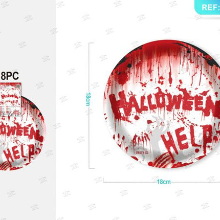Papieren borden halloween 7 pollici (8 stuks)