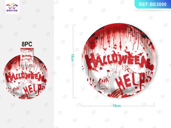 Papieren borden halloween 7 pollici (8 stuks)