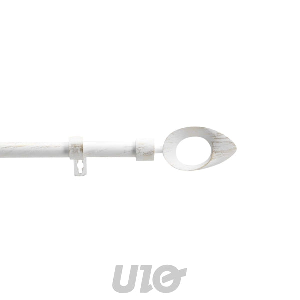 Uitschuifbare gordijnroede Ø 19 mm, 210–380 cm – Ovalon wit