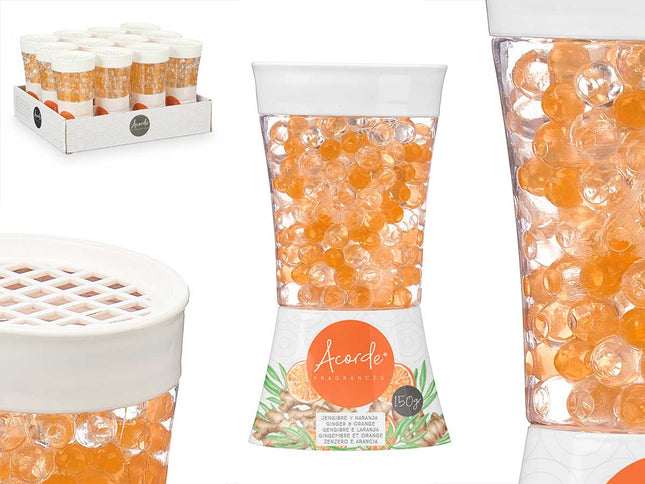 Luchtverfrisser gelbal 150 g – Gember & sinaasappel