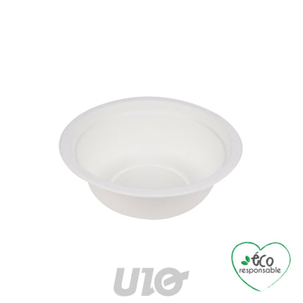 Ronde kommen van suikerriet 950 ml, 12 stuks – wit
