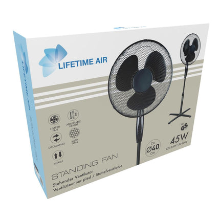 Staande Ventilator 45W 40cm Zwart