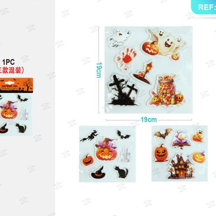 Bedrukte gelsticker halloween (assorti 3 modelli) 1p
