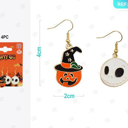 Decoratieve oorbellen halloween 4st.
