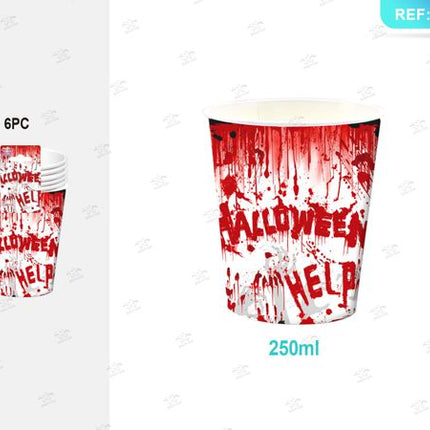Papieren bekers halloween (6 stuks)