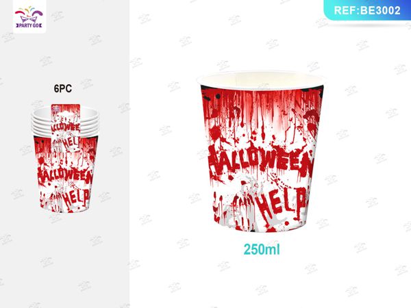 Papieren bekers halloween (6 stuks)