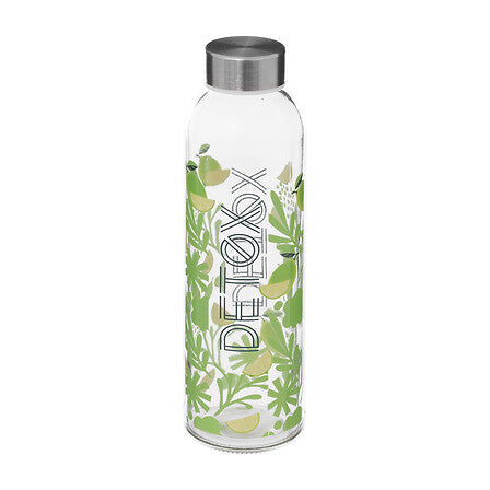 detoxfles van glas en roestvrij staal 0,5 l
