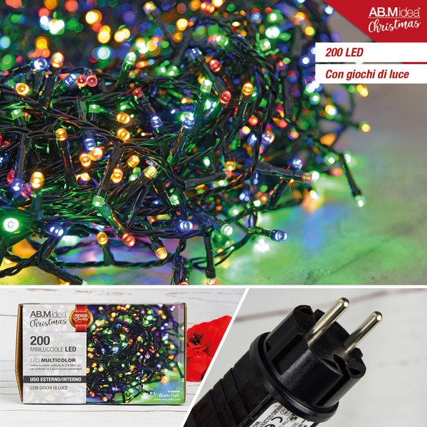 LED Lichtketting 200L Multicolor – 10 m – 31V – Binnen/Buiten