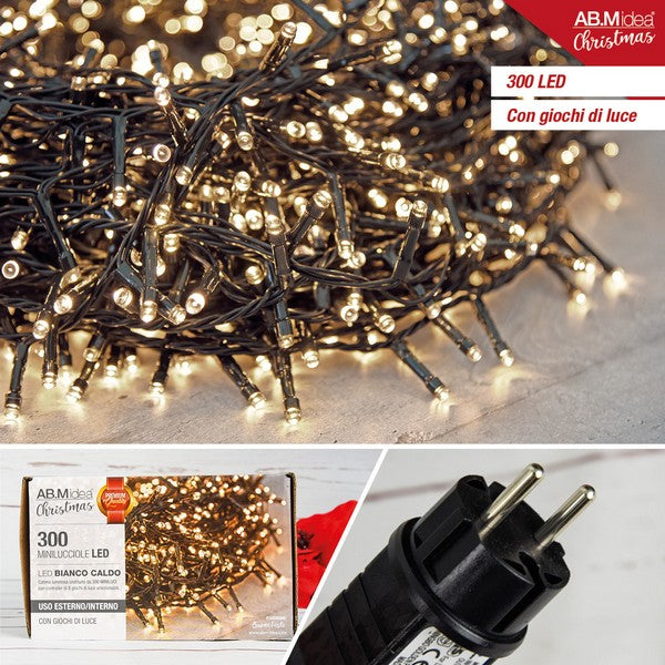 LED Lichtketting 300L Warm Wit – 15 m – 31V – Binnen/Buiten