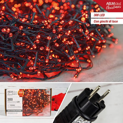 LED Lichtketting 300L Rood – 15 m – 31V – Binnen/Buiten