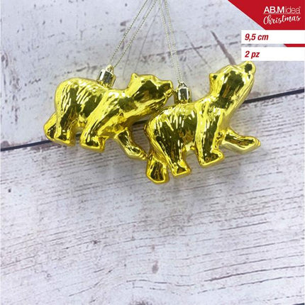 Teddyberen 9,5 cm – Goud – 2 stuks