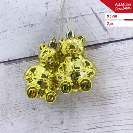 Teddyberen 8,5 cm – Goud – 2 stuks