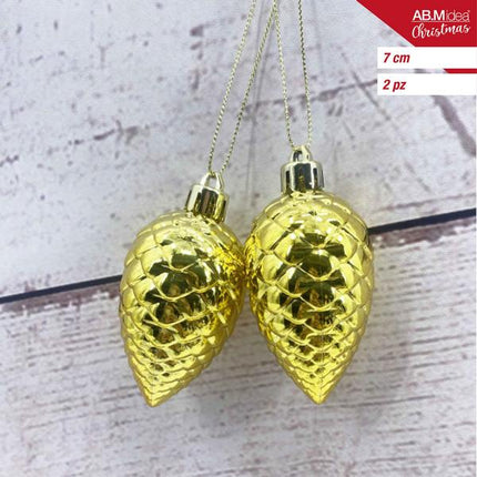 Dennenappels 7 cm – Goud – 2 stuks