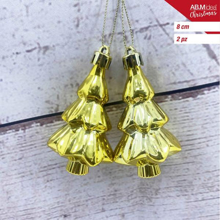 Boom ornamenten 8 cm – Goud – 2 stuks