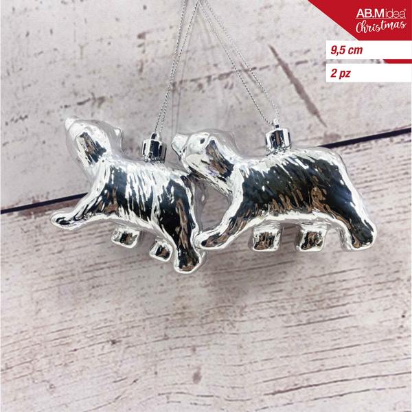 Teddyberen 9,5 cm – Zilver – 2 stuks