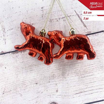 Teddyberen 9,5 cm – Rood – 2 stuks