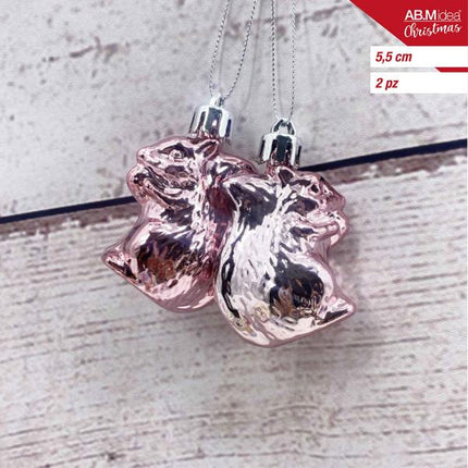 Decoratief Eekhoorntje 5,5 cm – Roze – 2 stuks