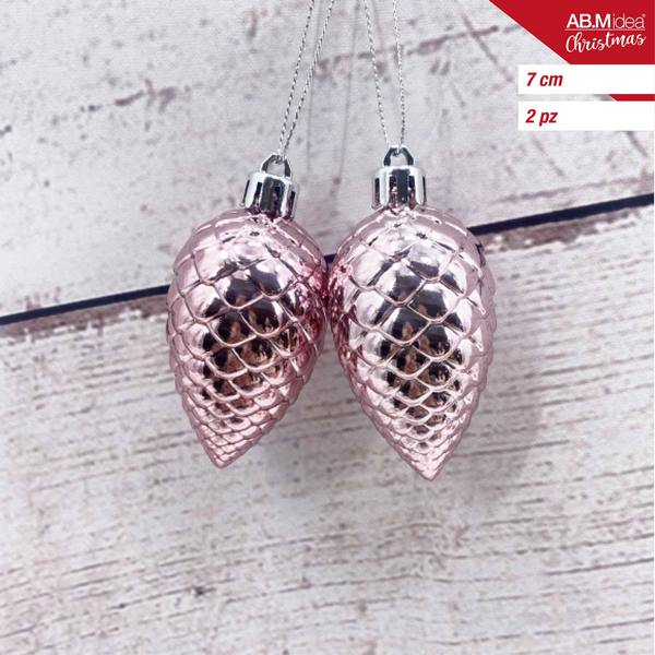 Dennenappels 7 cm – Roze – 2 stuks