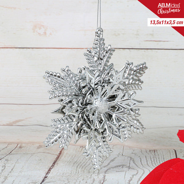 Sneeuwvlok Hanger 13,5×11×3,5 cm – Zilver