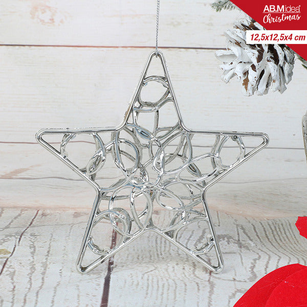 Ster Ornament 12,5×12,5×4 cm – Zilver