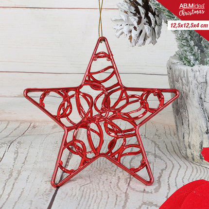 Ster Ornament 12,5×12,5×4 cm – Rood
