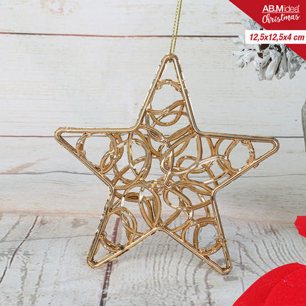 Ster Ornament 12,5×12,5×4 cm – Champagne