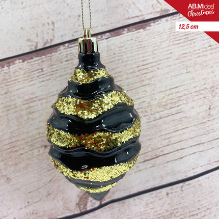 Kersthanger 12,5 cm – Zwart/Goud