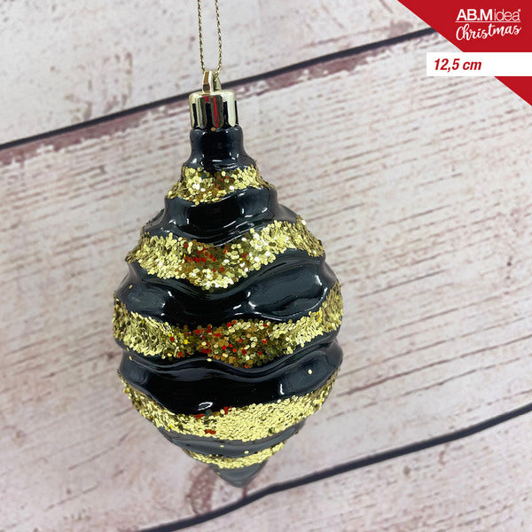 Kersthanger 12,5 cm – Zwart/Goud