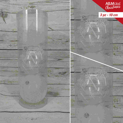 Buis met 3 kerstballen 10 cm – 2 zilveren decorballen