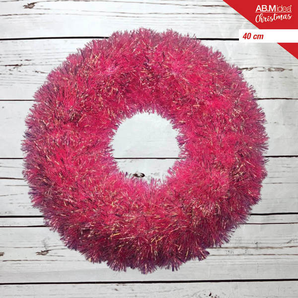 Ronde Slinger Klatergoud Roze Macaron – 38 cm