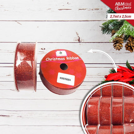 Organza Lint Rood 2,7 m × 2,5 cm