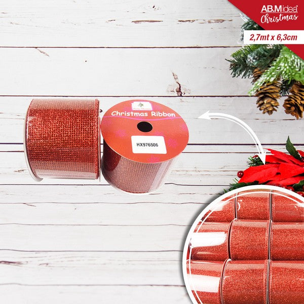 Organza Lint Rood 2,7 m × 6,3 cm