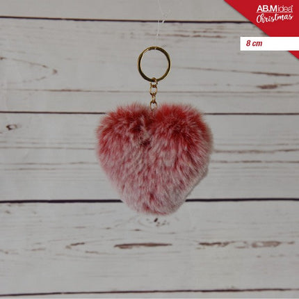Sleutelhanger Hart 8 cm Rood – Polyester
