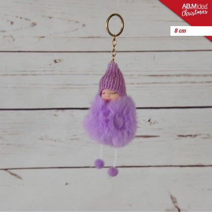 Sleutelhanger Kind 8 cm Paars – Polyester