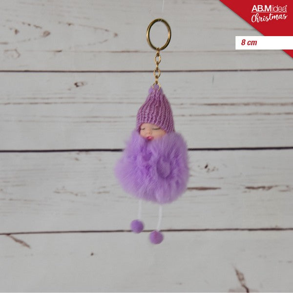 Sleutelhanger Kind 8 cm Paars – Polyester