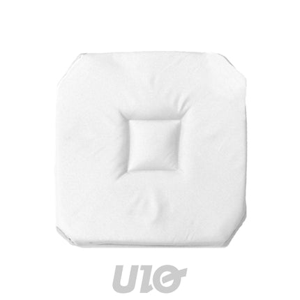 Stoelkussen met 4 flappen 40 x 40 x 3 cm wit