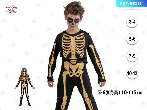Unisex kinderskeletkostuum 1set (5-6 anni)