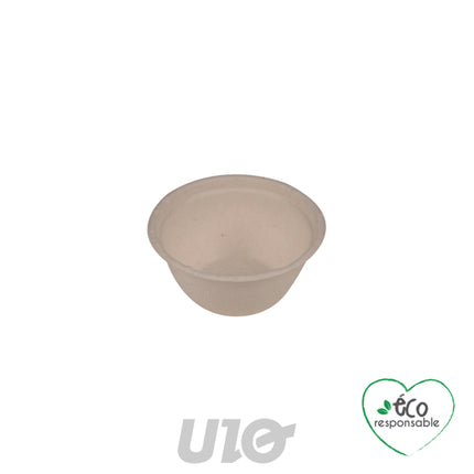Ronde amusebakjes van suikerriet 60 ml, 12 stuks – naturel