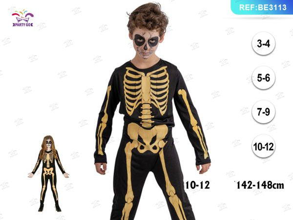 Unisex kinderskeletkostuum 1set (10-12 anni)