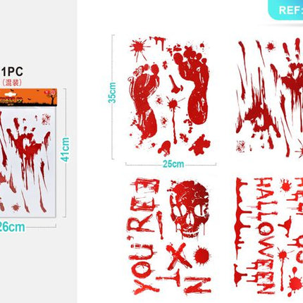 1 zelfklevende sticker halloween (4 tipi confezione mis