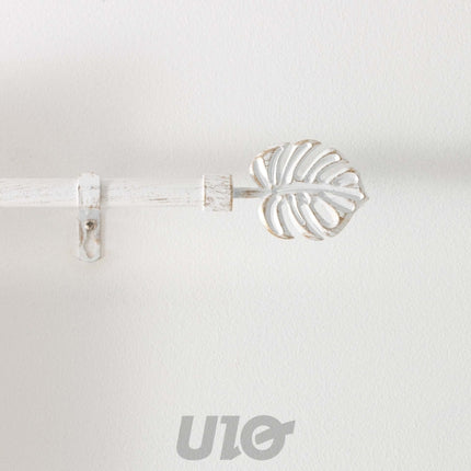 Uitschuifbare gordijnroede 19 mm 120–210 cm Tropi wit/goud