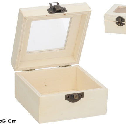 Opbergdoos met deksel Erik 10 x 10 cm – naturel