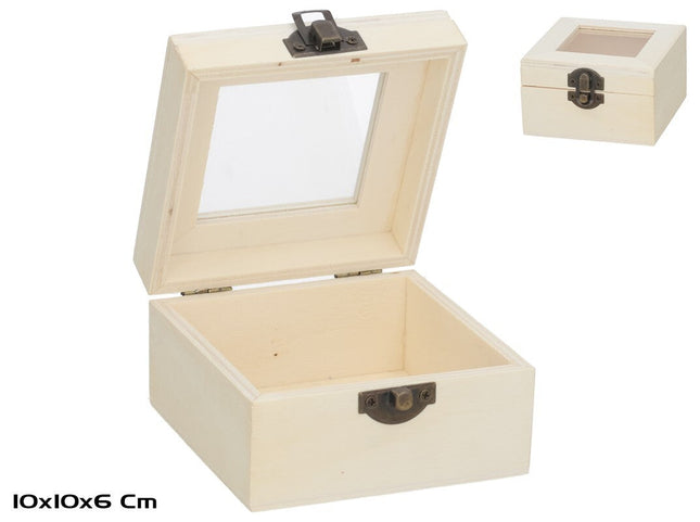 Opbergdoos met deksel Erik 10 x 10 cm – naturel